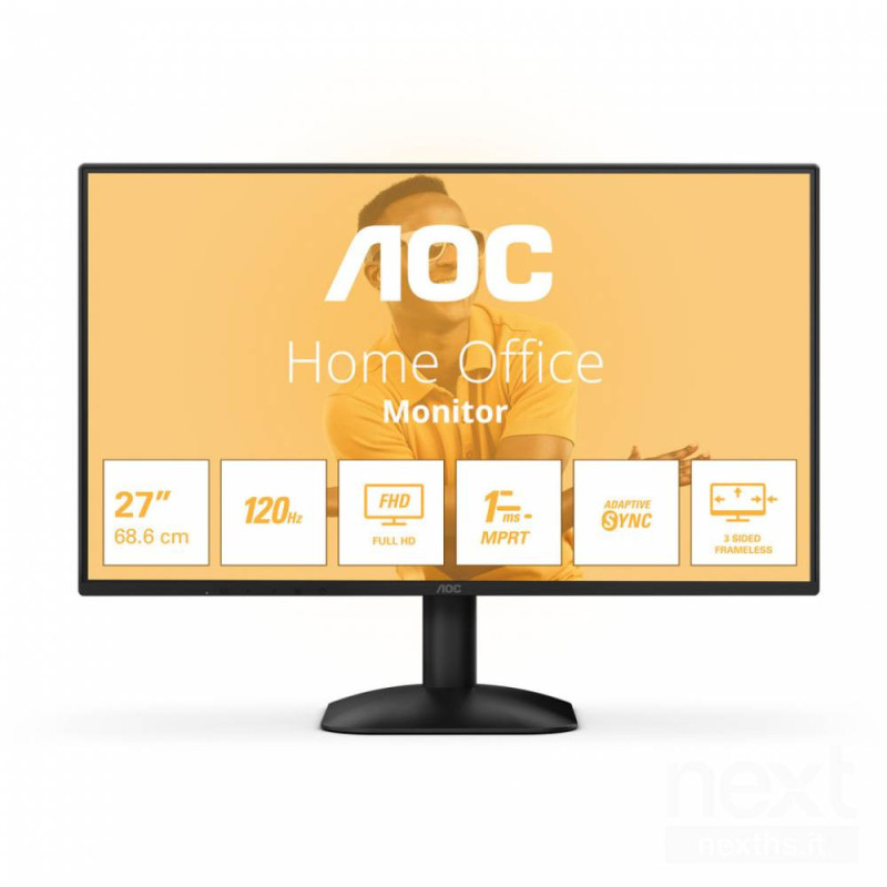 AOC 27B31H offre un bdisplay Full HD/b da 27" con bfrequenza di aggiornamento 120 Hz/b e bAdaptive Sync/bper immagini fluide. De