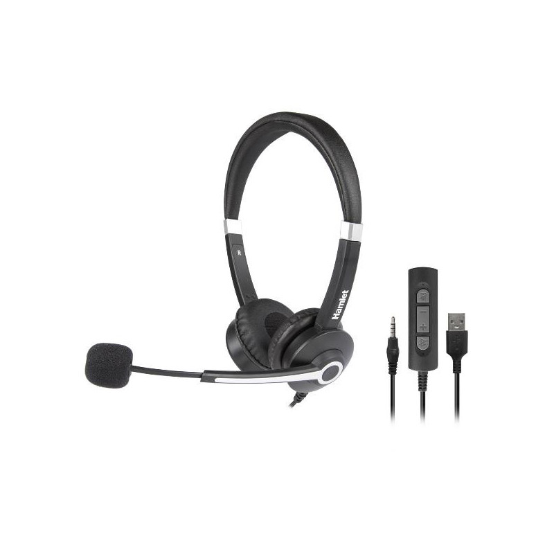 HHEADM-UJS RENOVA CUFFIA BI-AURALE CON MIC. COMBO USB + JACK 3.5mm + TELECOMANDO (HHEADM-U