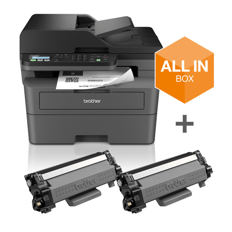 Brother MFC-L2827DWXL stampante Laser A4 BOX 2 TONER INCLUSI