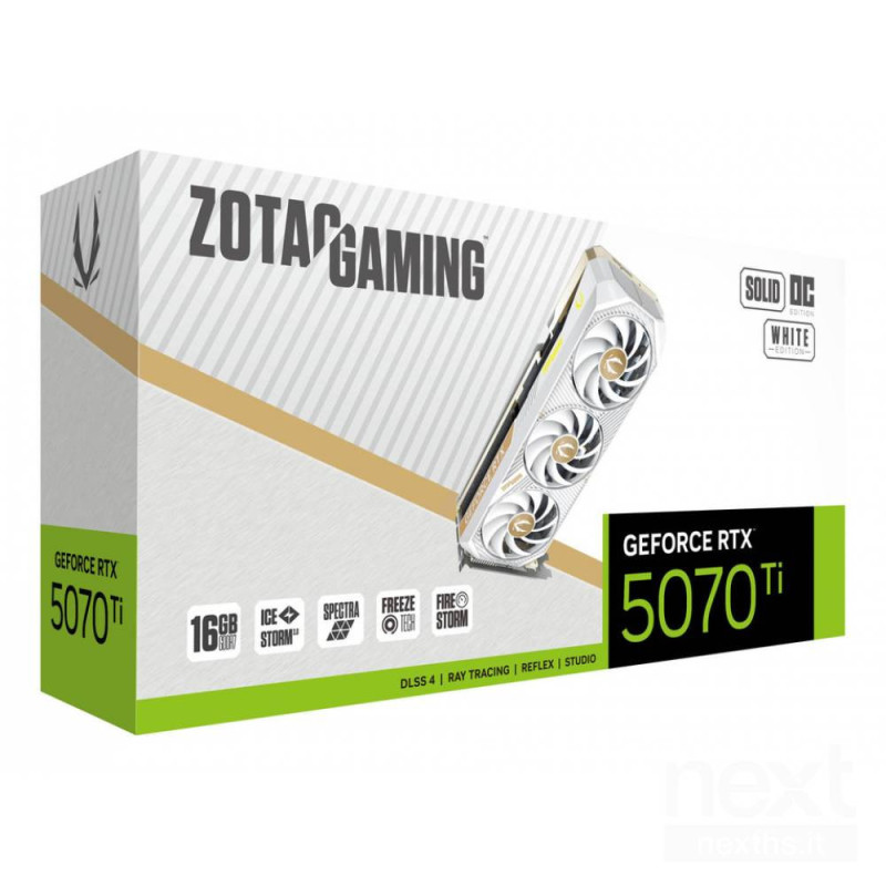 Zotac GeForce RTX 5070 Ti Solid Core OC offre 16 GB di bmemoria GDDR7/b e raffreddamento avanzato. Ideale per il bgaming/b con p