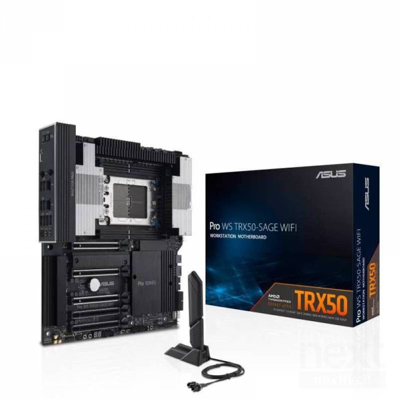 ASUS Pro WS TRX50-SAGE WIFI è una scheda madre con chipset AMD TRX50 per processori b Threadripper /b Ryzen PRO 7000 WX-Series e