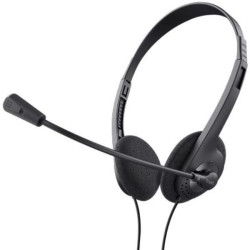 CUFFIE ON-EAR CABLATE 1,8M JACK 3,5 SUPERLEGGERE - TRUST PRIMO - NERO (21665)