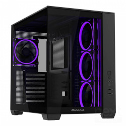 ASUS A32 Plus ARGB Black offre un design a doppia camera con vetro panoramico, supporta GPU fino a 420mm e include 4 ventole bAR