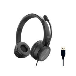 CUFFIA STEREO USB con Microfono Riduzione rumorositï¿½ e Controllo remoto (POLONA05B)