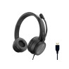 CUFFIA STEREO USB con Microfono Riduzione rumorositï¿½ e Controllo remoto (POLONA05B)