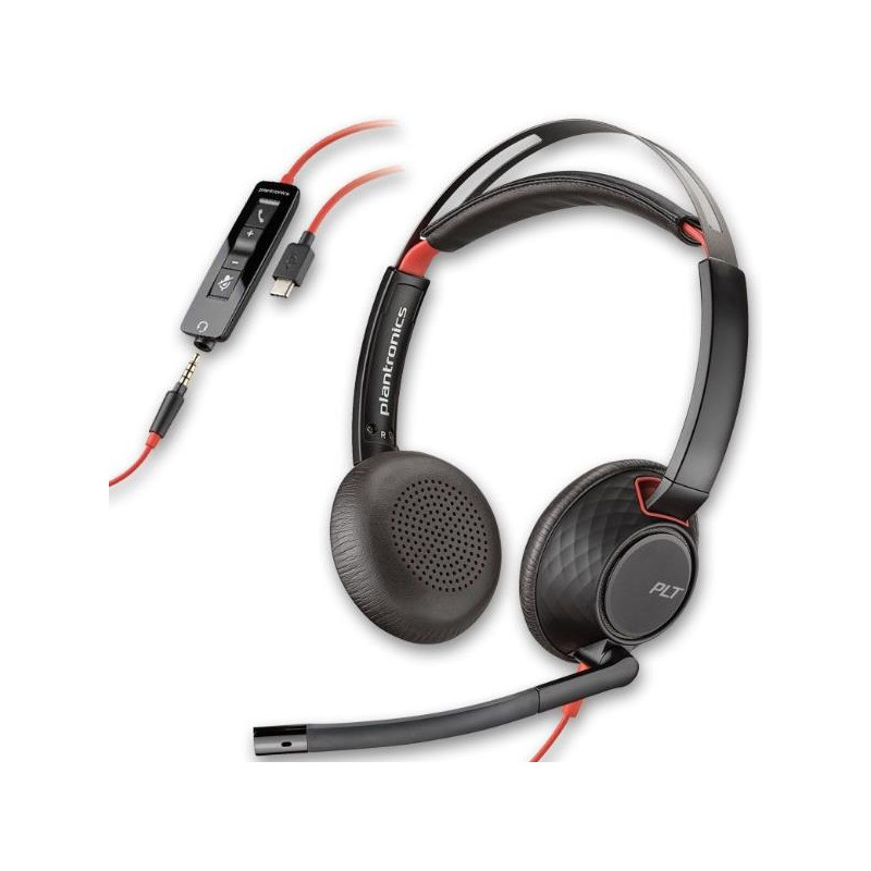 Cuffie Hp Poly Blackwire 5220 USB-C/A + AUX 3,5 mm (8X231A6)