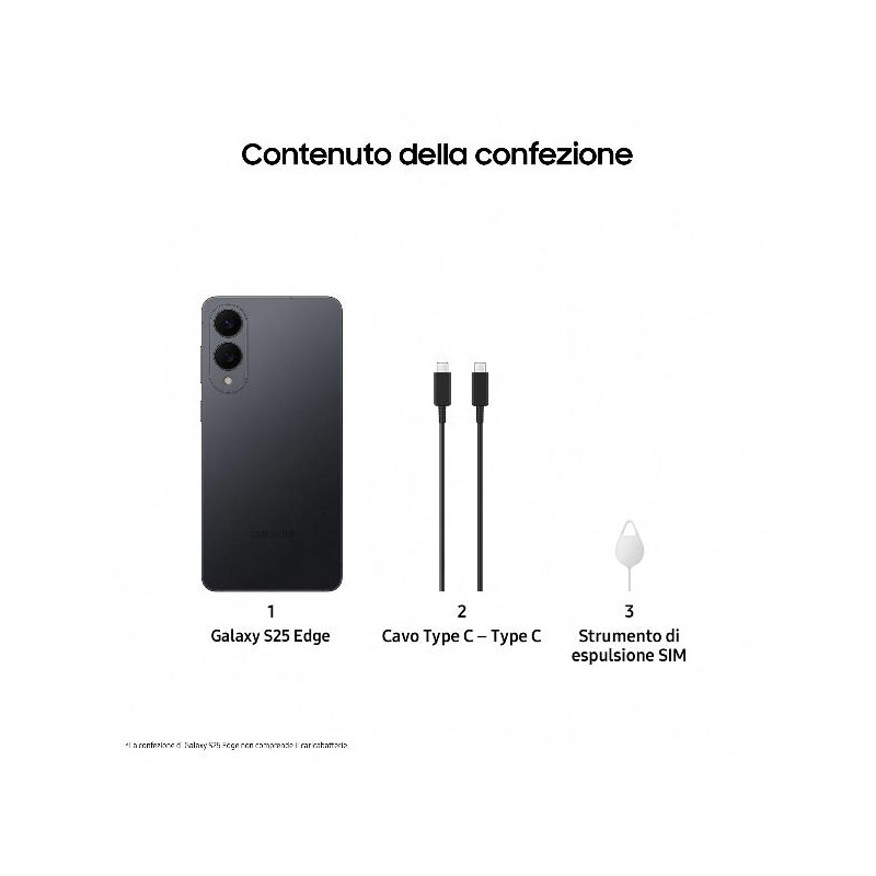 SAMSUNG S25 EDGE 12+256GB DS 5G TITANIUM JETBLACK OEM SM-S937BZKDEUE