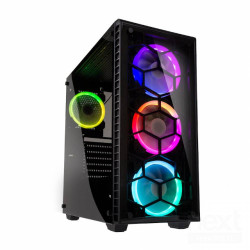 Kolink Observatory e' un case middle tower con paratia laterale in vetro temperato, sistema addressable RGB composto di 4 ventol