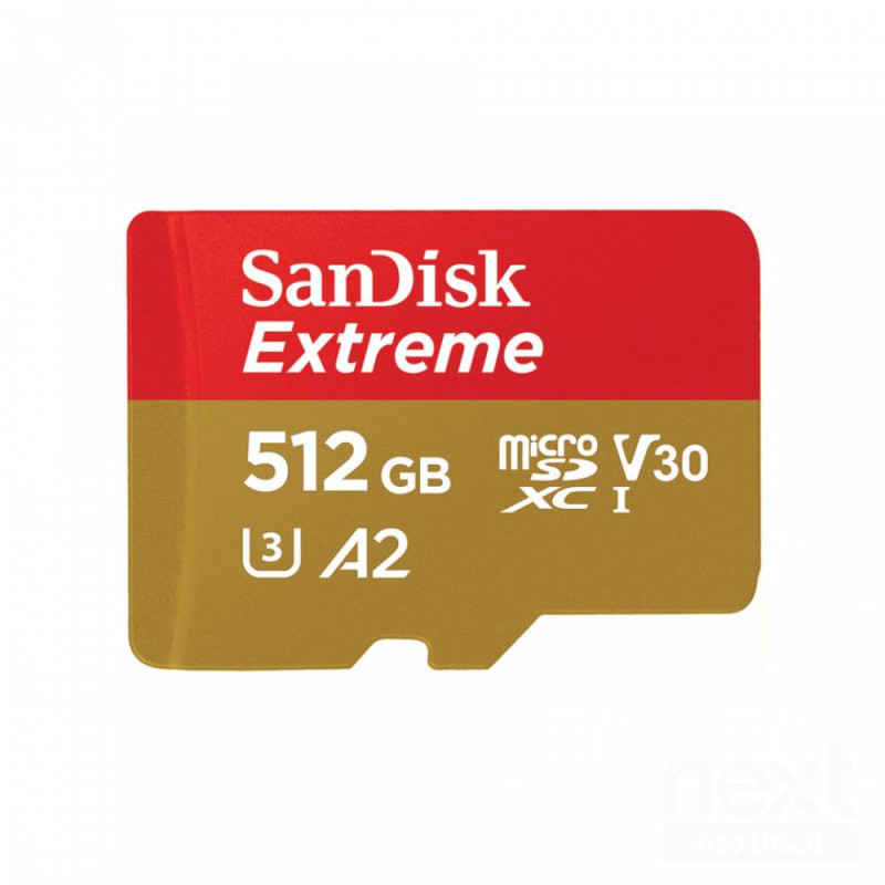 SanDisk Extreme offre 512GB, ideale per foto e video in alta qualità. bResistente/b, bimpermeabile/b e con velocità di trasferim