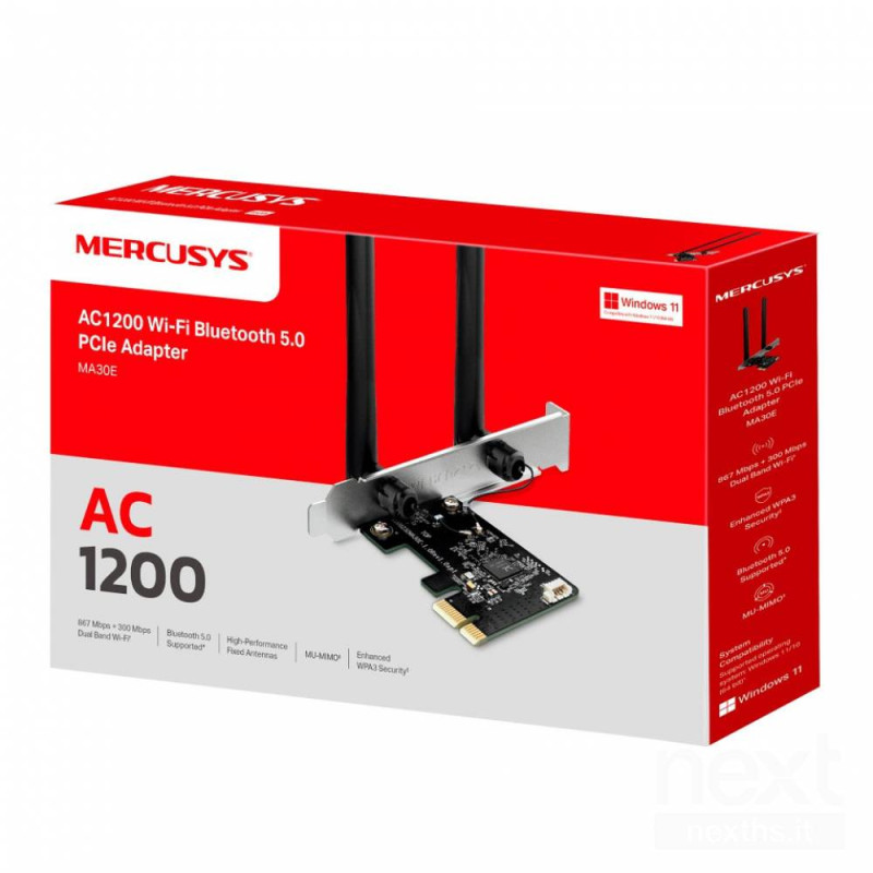 Mercusys Ma30E offre bWi-Fi dual-band/b AC1200 e bBluetooth 5.0/b per desktop, con antenne per una copertura ottimale e sicurezz