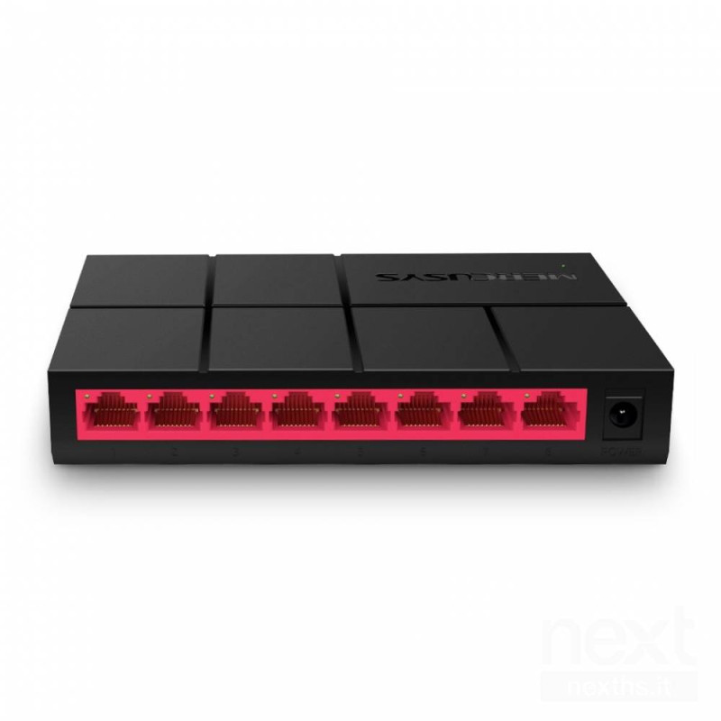 Mercusys MS108G espande la tua rete con 8 porte bGigabit Ethernet/b, offrendo velocità elevate e installazione bplug and play/b.