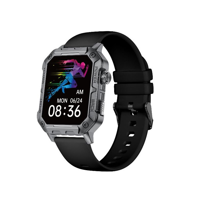 NILOX - Smartwatch sportivo con display da 1.91" quadrato, monitoraggio della salute e del
