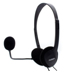 NILOX TECH - Cuffia con connettore 2x jack 3.5mm, microfono regolabile, controllo del volu
