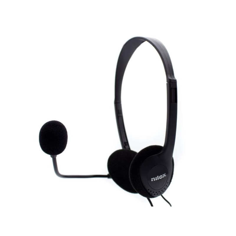 NILOX TECH - Cuffia con connettore 2x jack 3.5mm, microfono regolabile, controllo del volu