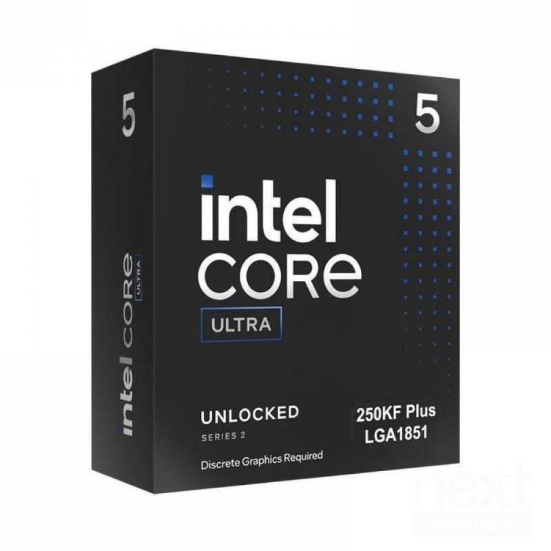 Intel Core Ultra 5 250KF Plus è un bprocessore desktop/b con b18 core/b, bNPU Intel AI Boost/b, socket bLGA 1851/b e supporto bD