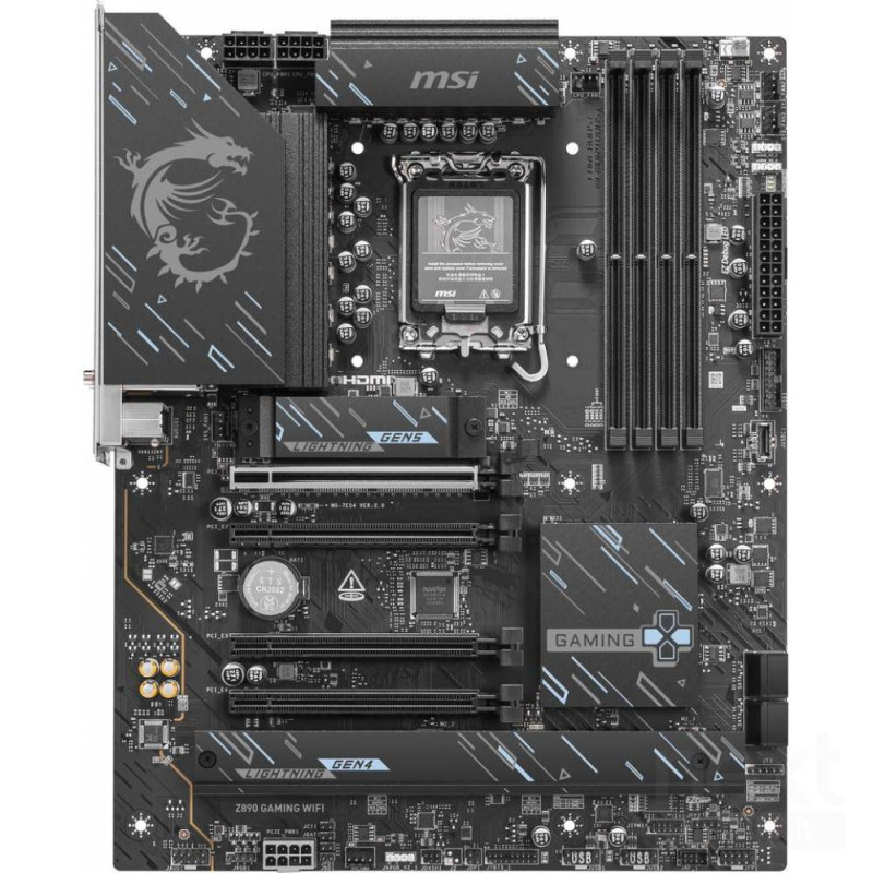 MSI Z890 Gaming WIFI supporta processori Intel 1851 e memorie DDR5. Offre connettività avanzata con bWi-Fi 7/b e funzionalità ga