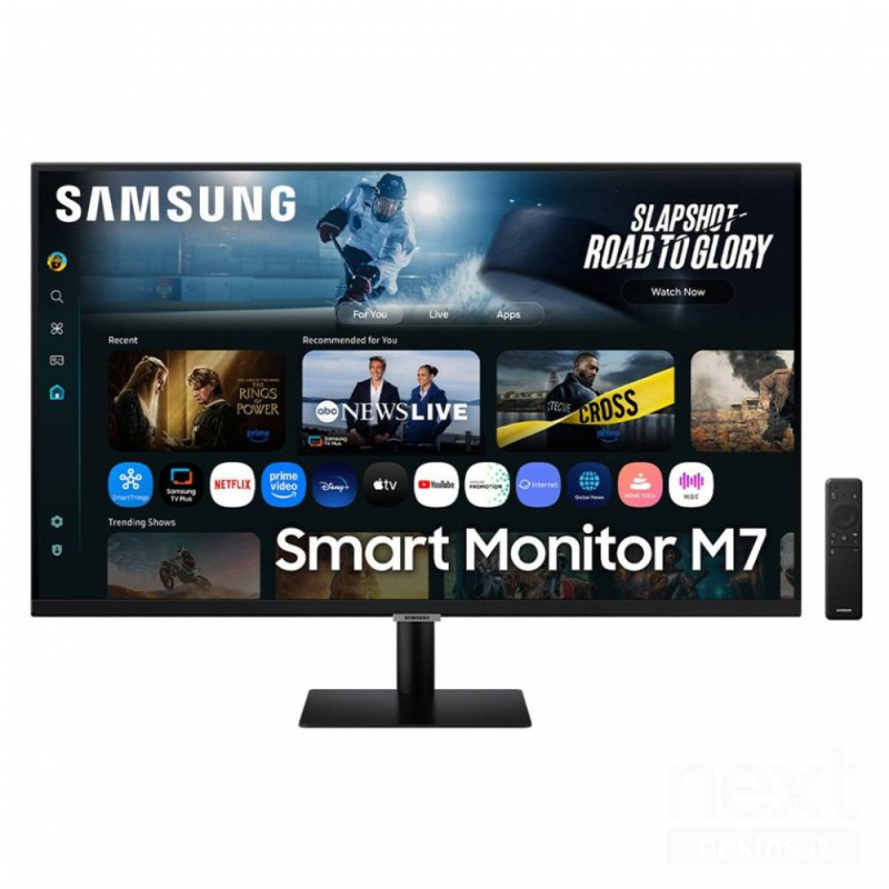 Samsung M7 Smart Monitor è un monitor b4K UHD/b con bGaming Hub/b integrato e bActive Voice Amplifier/b per un'esperienza imersi