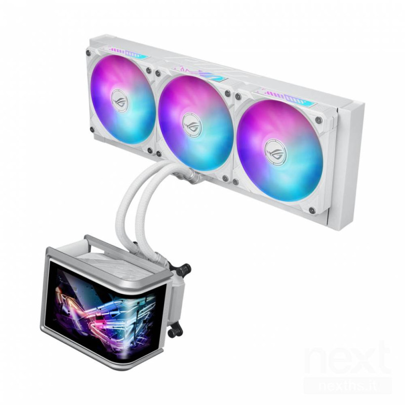 ASUS ROG Ryuo IV SLC 360 ARGB è un sistema di raffreddamento bAIO/b con display bAMOLED/b, ideale per case bBTF/b e appassionati