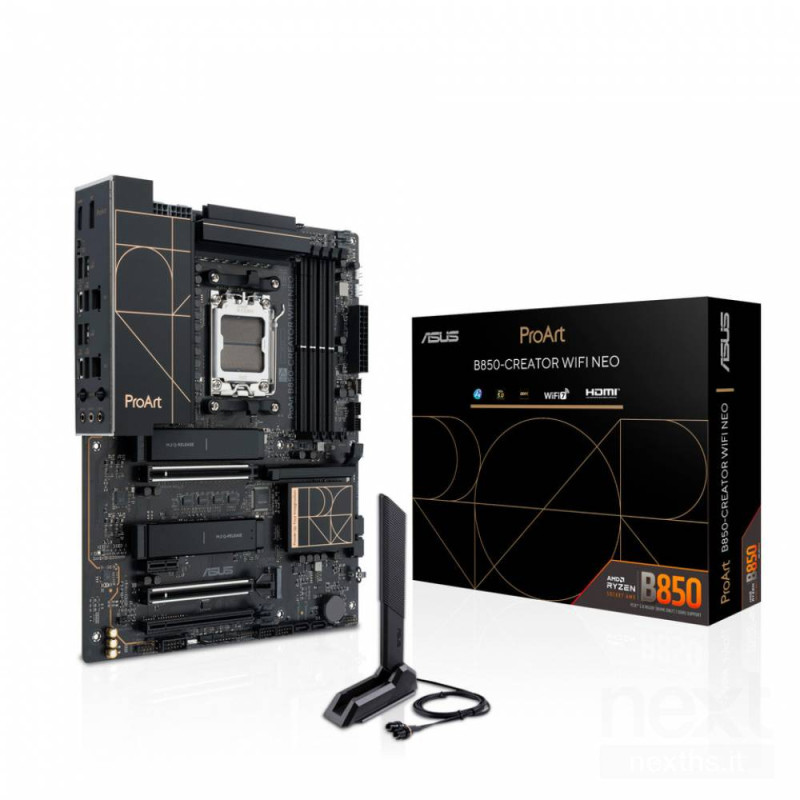 ASUS ProArt B850-CREATOR WIFI NEO è una bscheda madre ATX/b per bcreatori/b, con bSocket AM5/b, bDDR5/b e bWi-Fi 7/b.