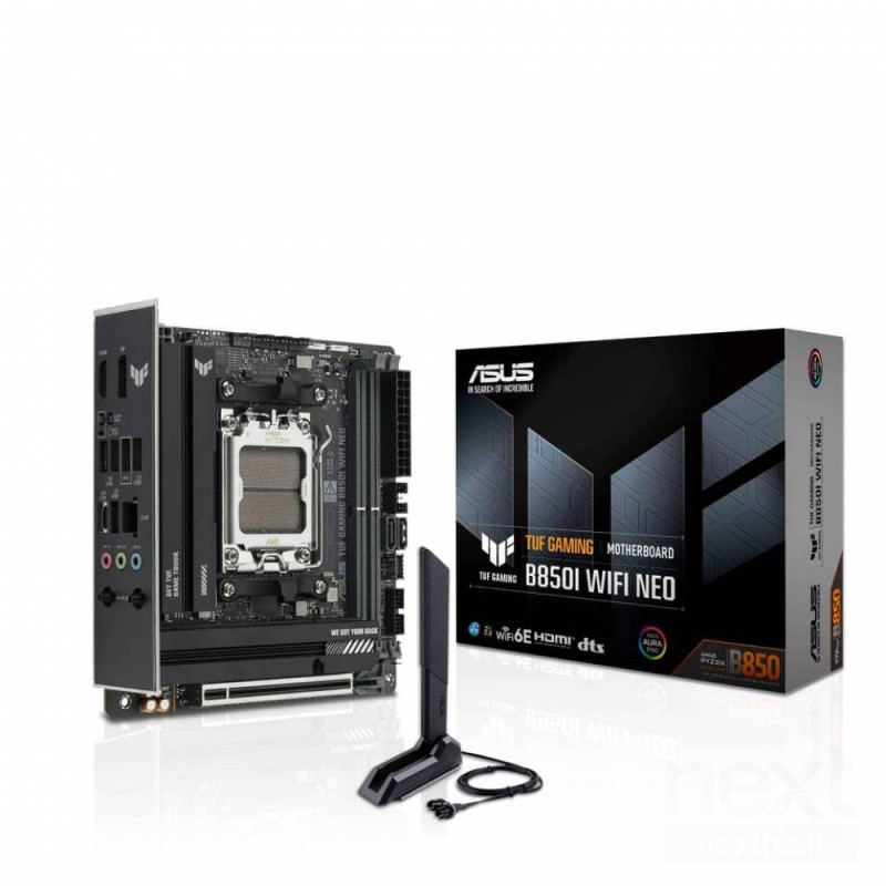 ASUS TUF Gaming B850I WIFI NEO è una bscheda madre Mini-ITX/b con chipset bAMD B850/b e socket bAM5/b, supporta processori bAMD
