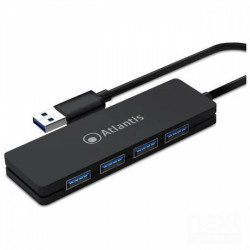 Atlantis P014-UH340 è un bhub USB 3.0/b con b4 porte/b per espandere le connessioni del PC. Offre trasferimento dati ad balta ve