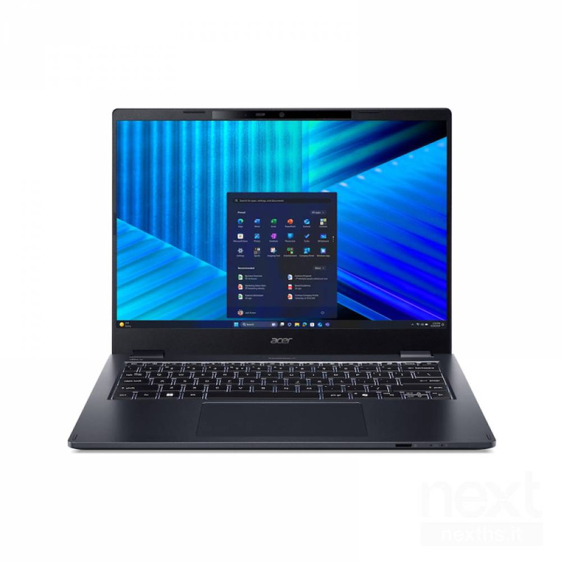Acer TravelMate P4 14 offre prestazioni bpotenti/b, 32GB RAM e 1024GB di memoria. Ideale per lavoro e studio grazie al processor