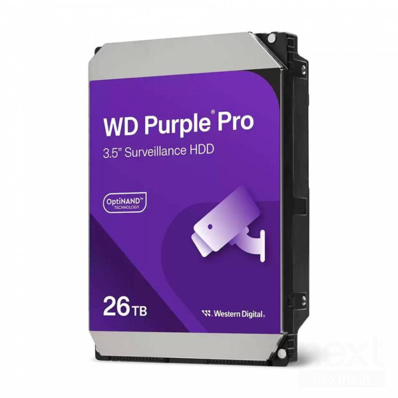 Western Digital Purple Pro WD260PURP offre 26 TB di spazio per bvideosorveglianza/b avanzata. Ideale per sistemi IA, garantisce