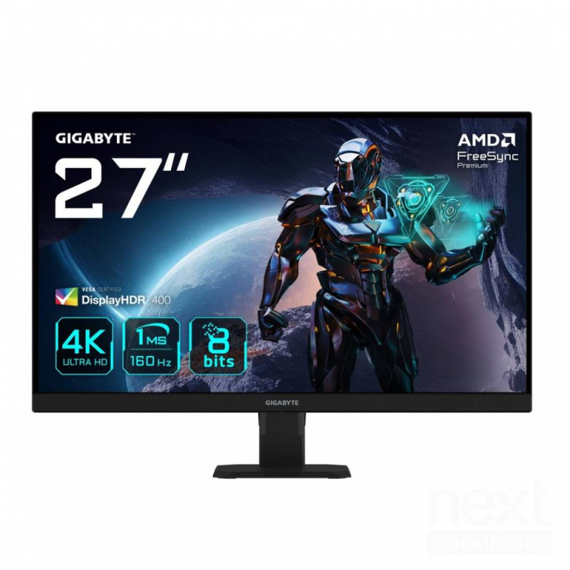 GIGABYTE GS27U è un monitor da gaming 4K UHD con refresh rate di 160Hz e tempo di risposta di 1ms.