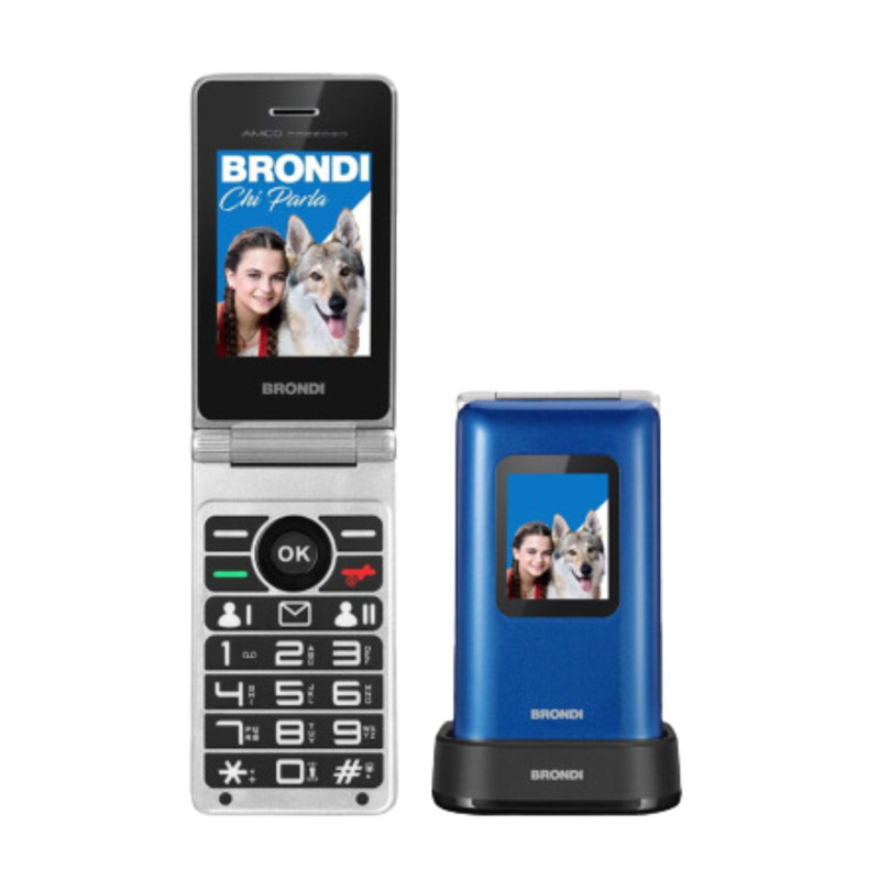 Cellulare Brondi Amico Prezioso Duos Blue Metal Italia Smartphone