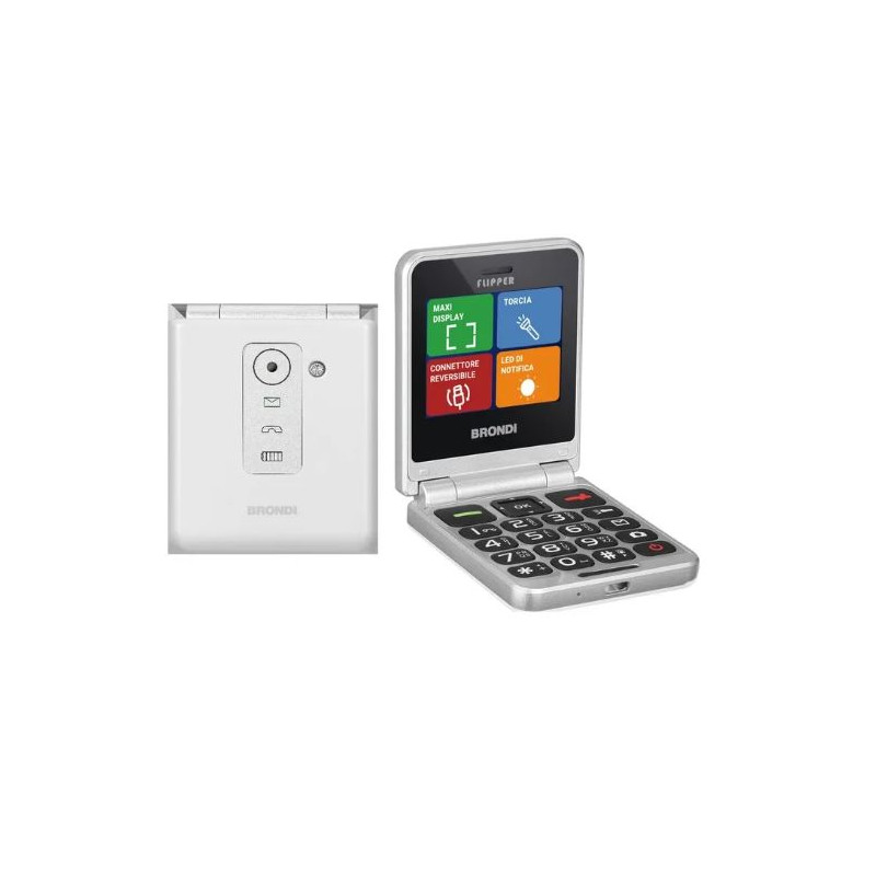 Cellulare Brondi Flipper Duos White Italia Smartphone