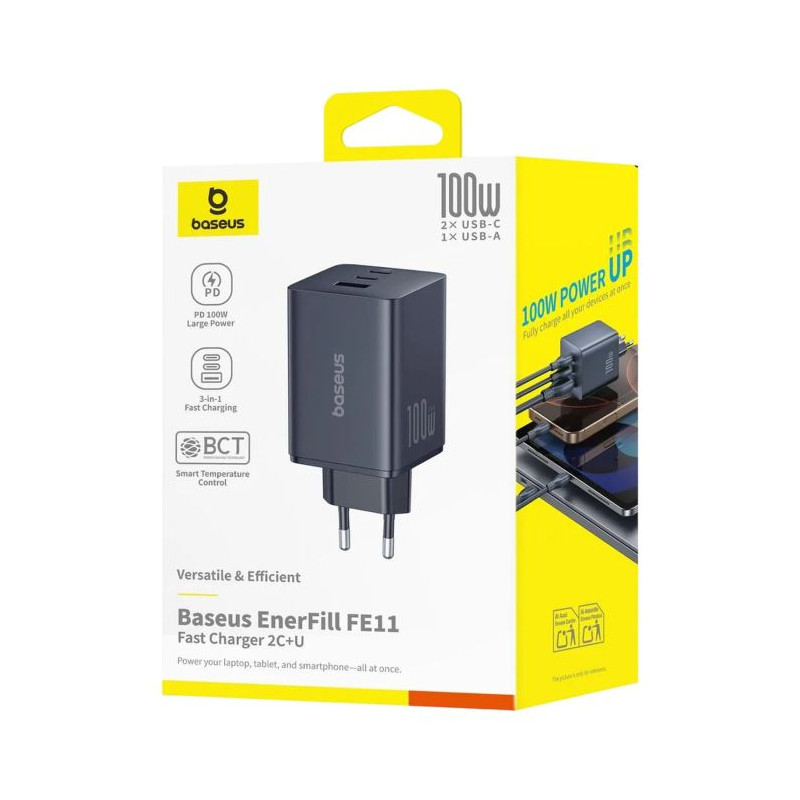 Baseus Travel Charger EnerFill FE11 Fast Charge C+C+U Case PC