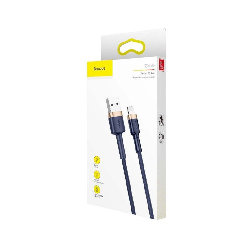 Baseus Lightning Cafule Cable QC 3.0, 1.5A, 2m Blue Case PC