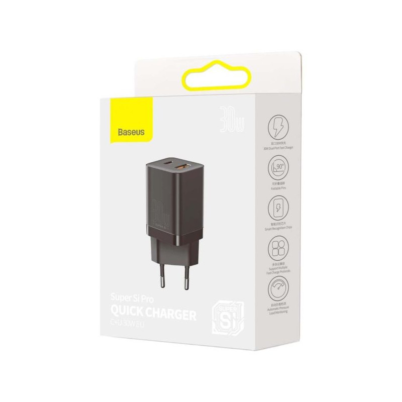 Baseus Travel Charger Super Si Pro Mini Fast Charger Case PC