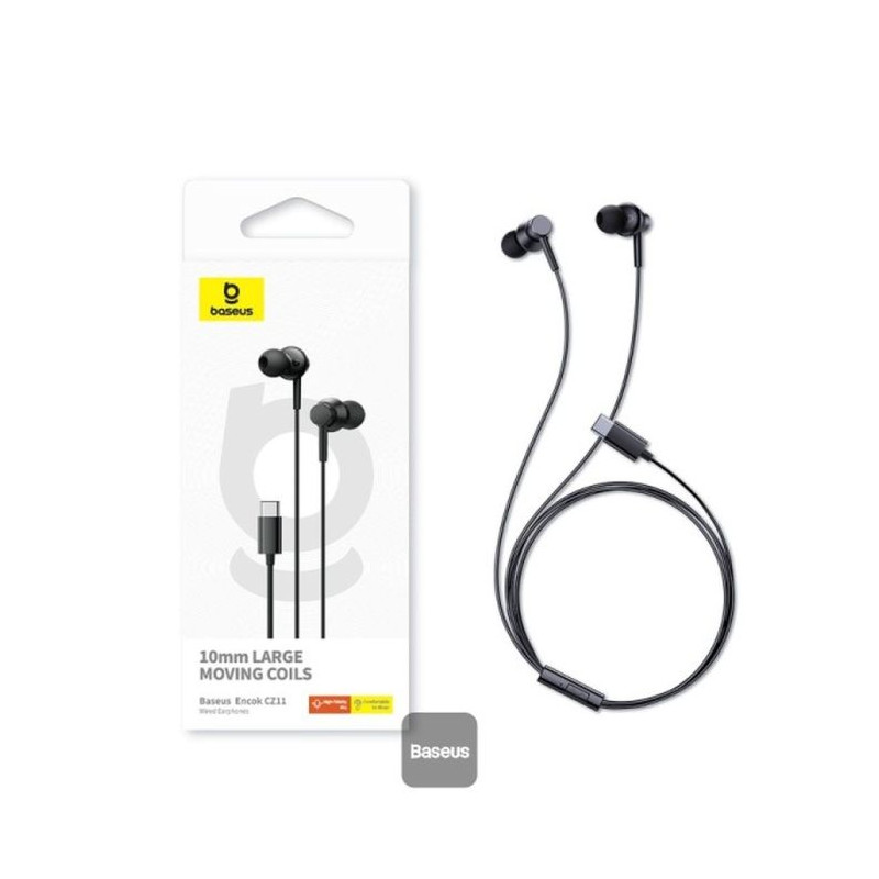 Baseus Earphone Encok CZ11 Wired with Mic Black Auricolari Bluetooth