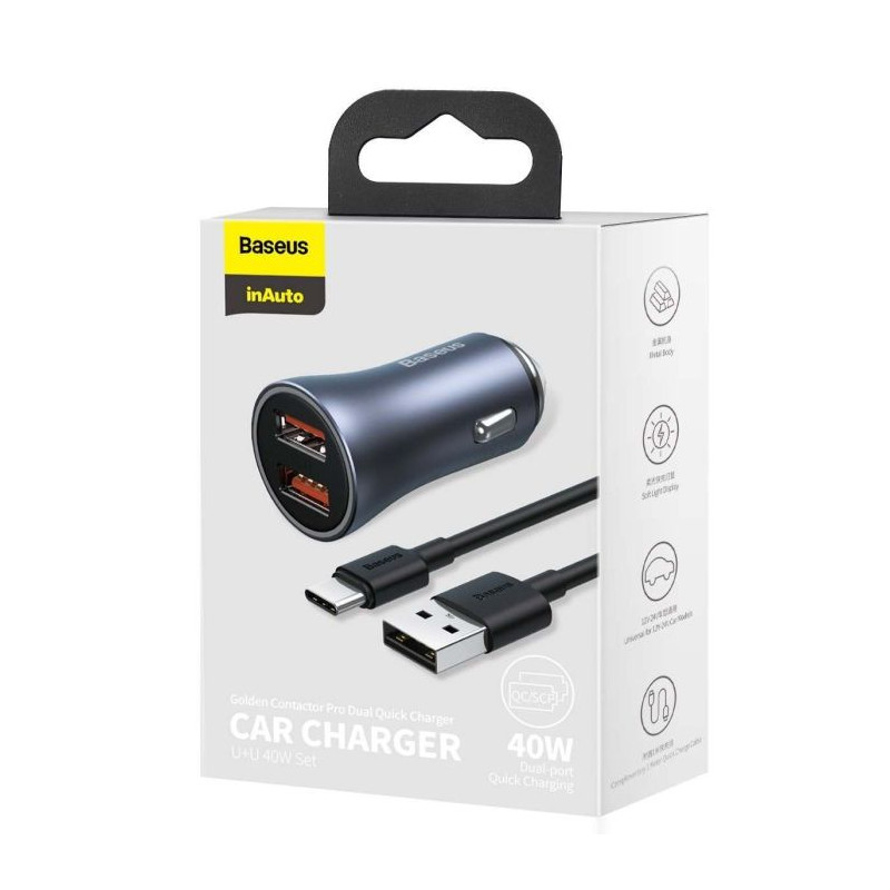 Baseus Car Charger Golden Contactor Pro Case PC