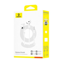 Baseus Earphone Encok HZ19 Wired with Microphone White Auricolari Bluetooth