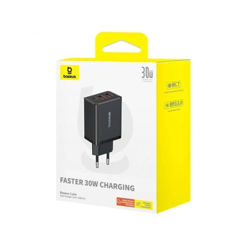 Baseus Travel Charger Cube Quick Charger C+U+U Case PC