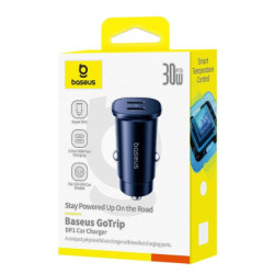 Baseus Car Charger GoTrip C+C, QC 3.0, 30W Black Case PC