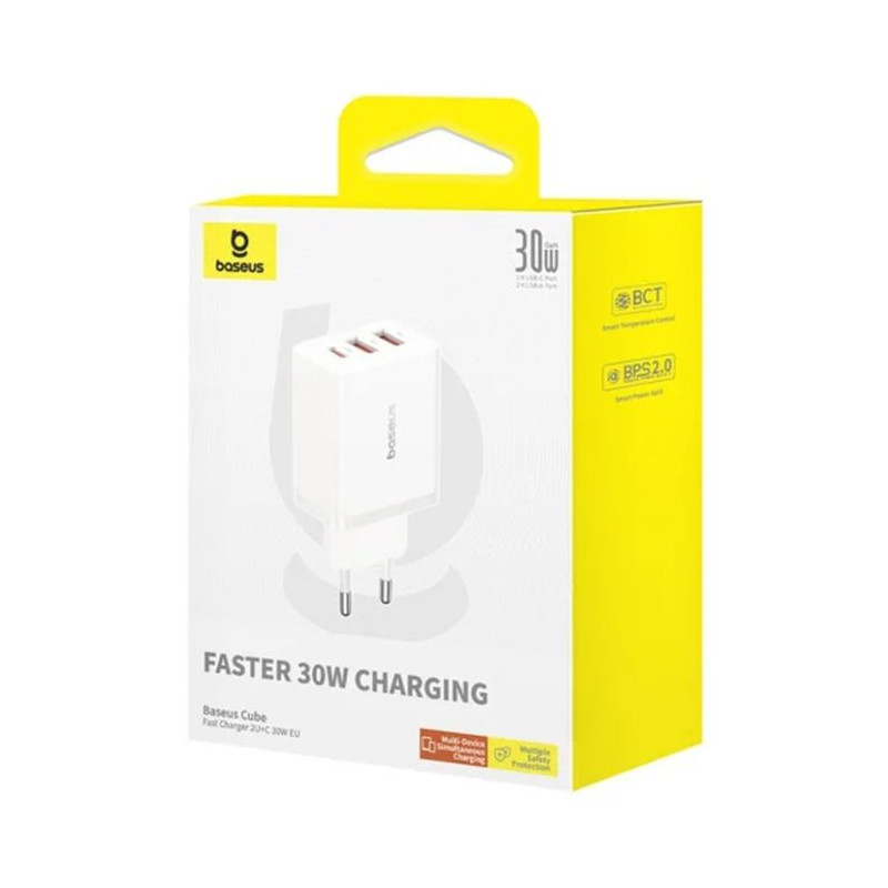 Baseus Travel Charger Cube Quick Charger C+U+U Case PC