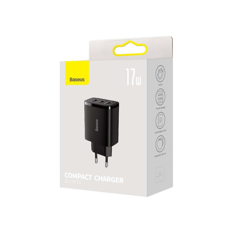 Baseus Travel Charger Compact wall Charger U+U+U Case PC