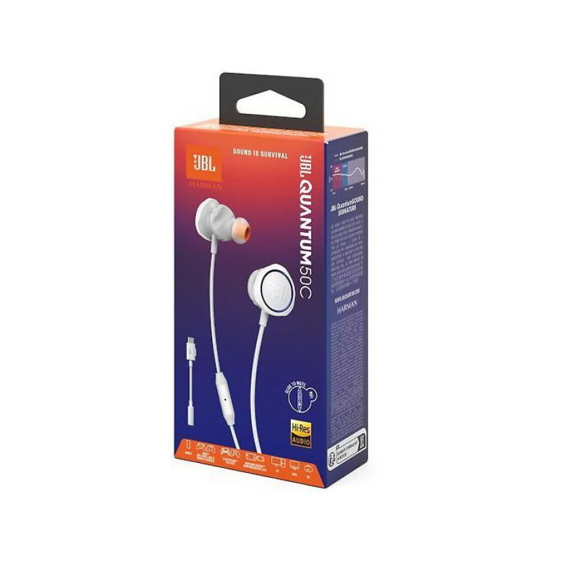 JBL Quantum 50 C Wired In-Ear Gaming Headphones White Auricolari Bluetooth