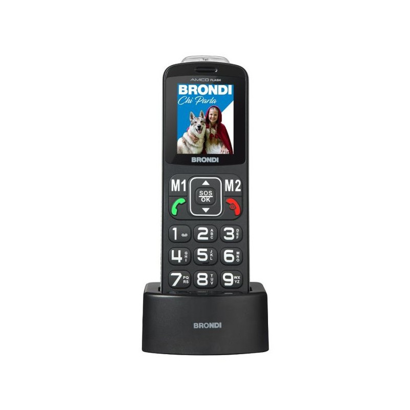 Brondi Amico Flash 5,08 cm (2") Nero Telefono di livello base