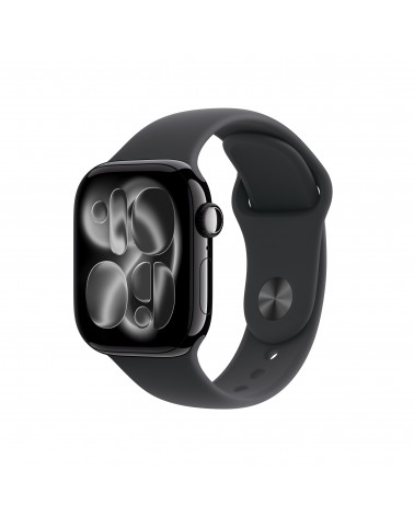 Apple Watch Series 11 GPS 42mm Cassa Alluminio Jet Black con Sport Band Nero - M L