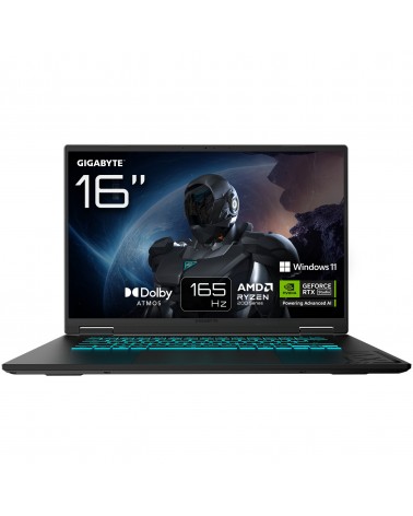 GIGABYTE GAMING A16 Notebook – 16", WUXGA 165Hz, Ryzen 7 260, RTX 5060, 16 GB DDR5 5200MHz, SSD Gen4 da 1 TB, Windows 11 Home,