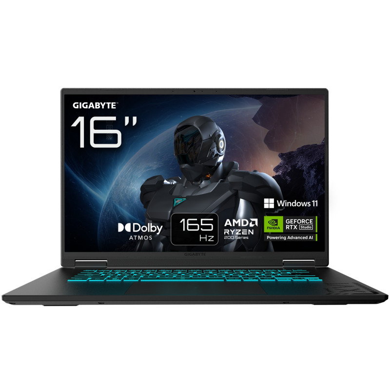 GIGABYTE GAMING A16 Notebook – 16", WUXGA 165Hz, Ryzen 7 260, RTX 5060, 16 GB DDR5 5200MHz, SSD Gen4 da 1 TB, Windows 11 Home,