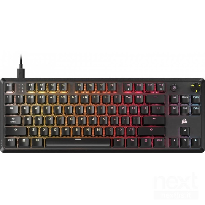 Corsair K70 Core TKL RGB offre performance superiori con switch blineari/b, design compatto e illuminazione RGB. Tastiera bgamin