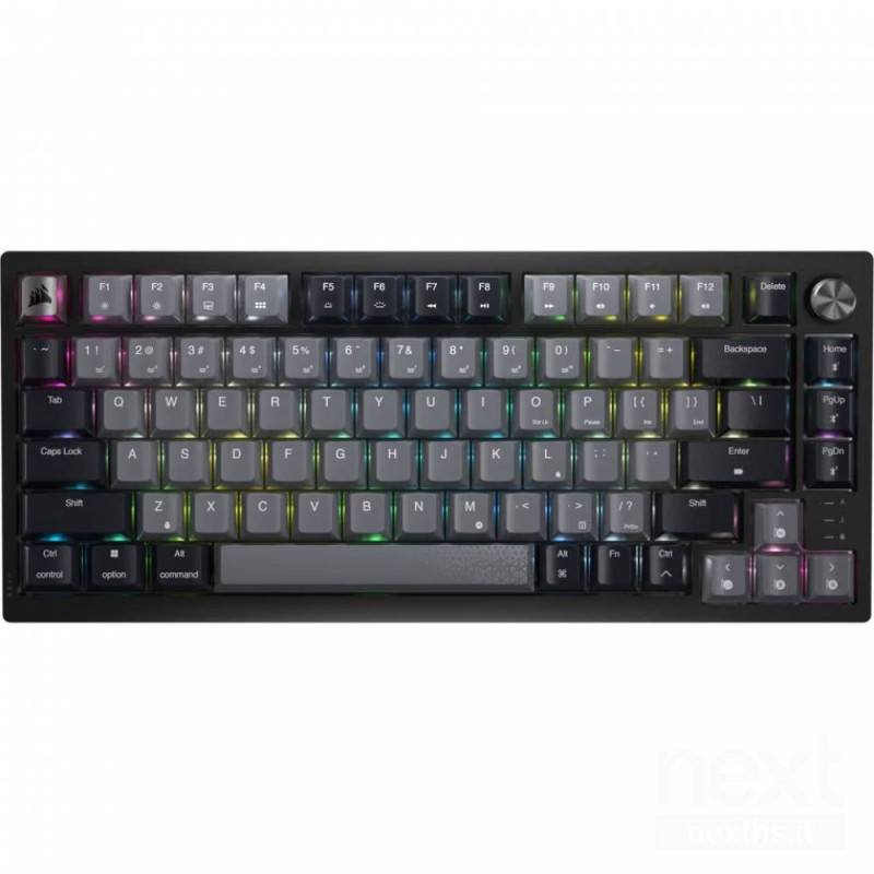 Tastiera gaming Corsair K65 PLUS Wireless offre switch bCorsair MLX Red/b hot-swap, keycaps in PBT e bretroilluminazione RGB/b.