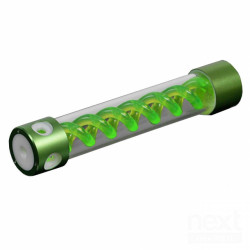 Originale tanica per liquido di raffreddamento con doppia elica colorata.